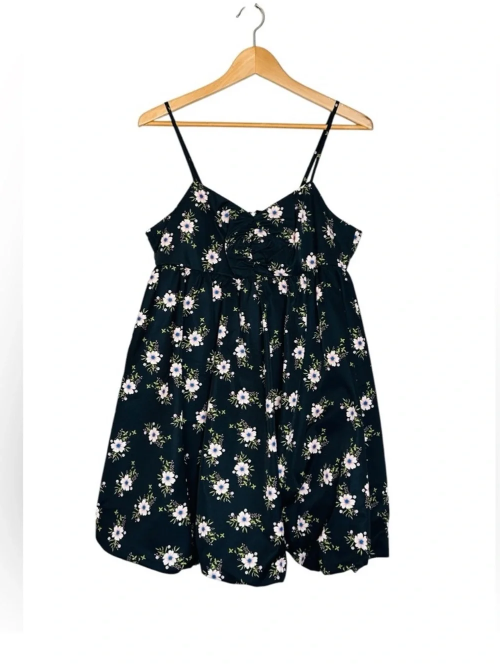 Free People Black Floral In A Bubble Spring Mini Dress